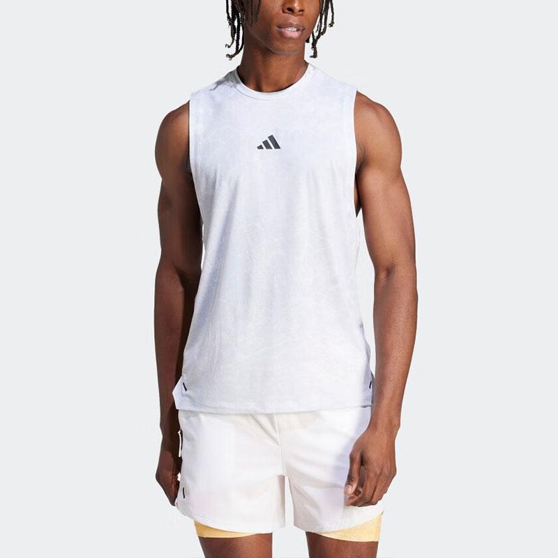 Adidas Débardeur de Fitness Léger à Séchage Rapide SS24 pour Homme Blanc IS3843