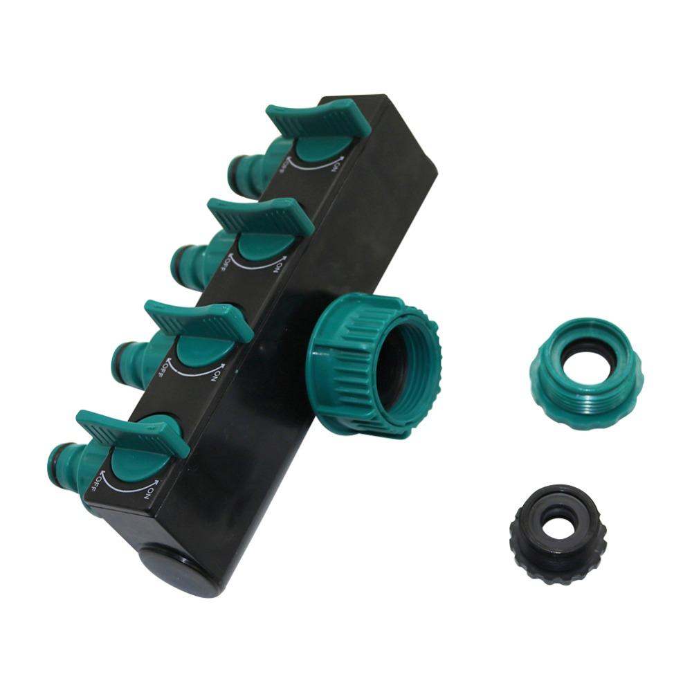 1PC 4-Way Hose Splitters 1" to 3/4" to 1/2" European standard Female Thread Automatic Garden Watering Water Pipe Connectors