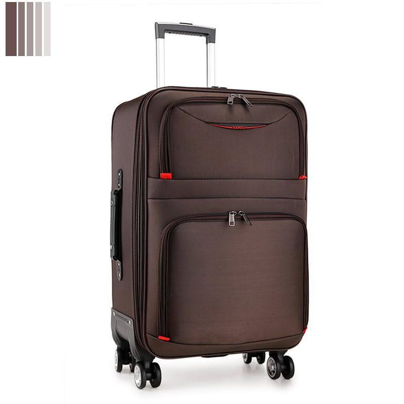 Large Capacity Rolling Suitcase with Universal Wheels, Combination Lock, Leather & Oxford Cloth Travel Bag for Men & Women