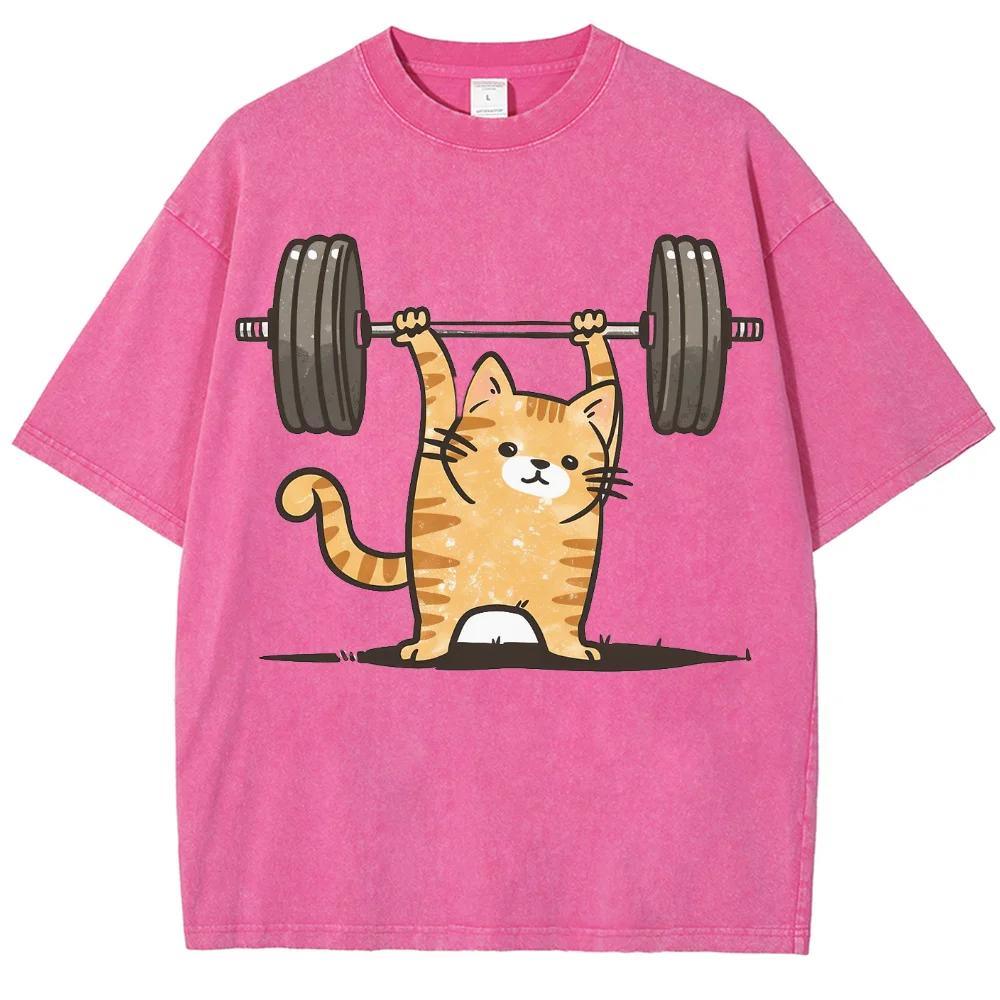 

Милая оранжевая кошка, принт с лифтингом, футболка, винтажная, высокого качества, с коротким рукавом, повседневная, мужская и женская, топы, футболка 3XL