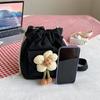 Women's Adjustable Drawstring Bucket Bag Nylon Shoulder Bags for Work and Travel