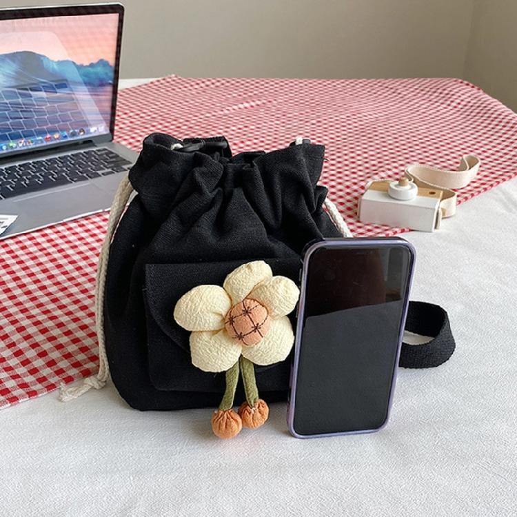 Women's Adjustable Drawstring Bucket Bag Nylon Shoulder Bags for Work and Travel