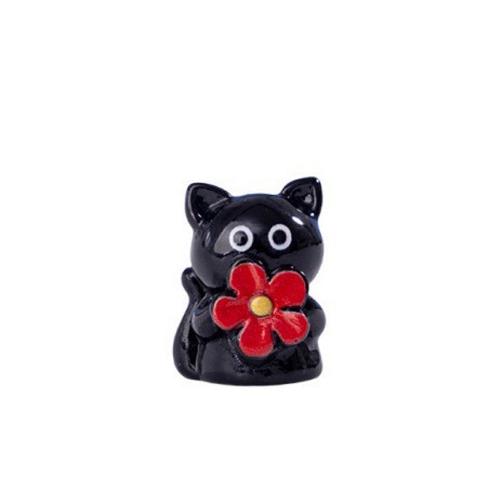 Cute Cartoon Resin Black Cat Figurine Mini Animal Ornaments Car Mounted Kids Children Toy Crafts Gift Desktop Home Decoration