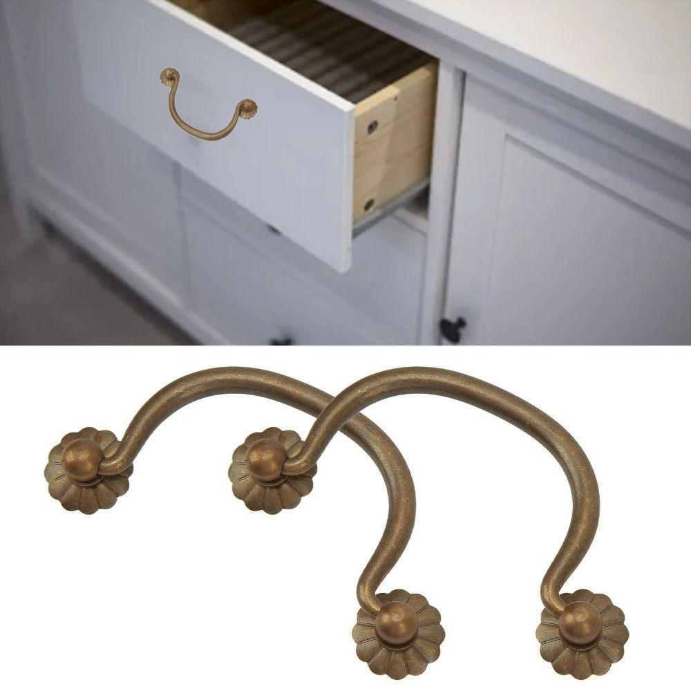2pcs Solid Cabinet Handle Vintage Drawer Pulls Delicate Pull Handle Cabinet