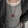 Women Modern Geometric Oval Pendant Necklace Adjustable Length Necklace Stylish Sweater Chain Perfect for Everyday Wear