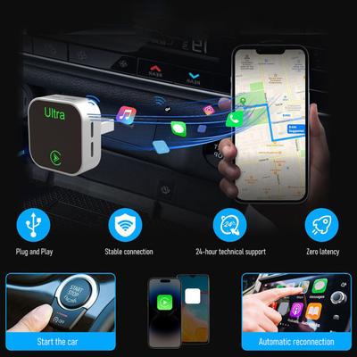 Mini Wireless Adapter for IPhone And for Android Wired To Wireless Bluetooth-compatible Adapter for Cars Fast Auto Connect USB Dongle