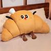 Croissant Shaped Stuffed Pillow Cute Plush Croissant Pillow with Legs Back Cushion Lumbar Support Pillow