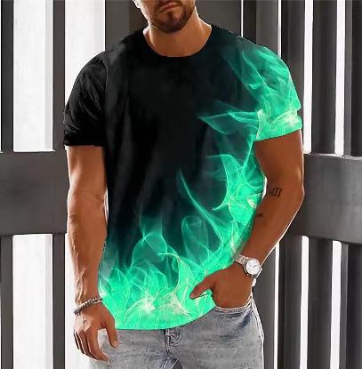 Men's 3D Printed T-Shirt Graphic Outdoor Short Sleeve Neck T-Shirt Top Tees Pullover Streetwear