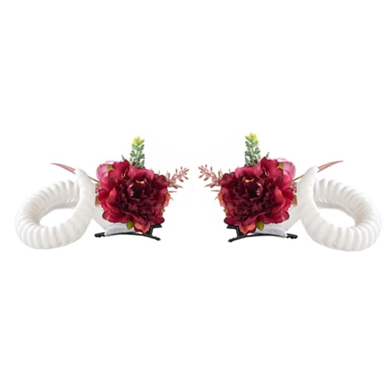 Gothische Schafshorn-Haarnadel für Halloween-Cosplay-Kostüm Unisex Leichtgewichtige Cosplay-Requisiten Harzmaterial