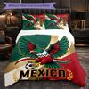 Mexico Footbal Pattern 3 Pieces Bedding Set Soft Microfiber Duvet Cover with Pillow Cases for Bedroom