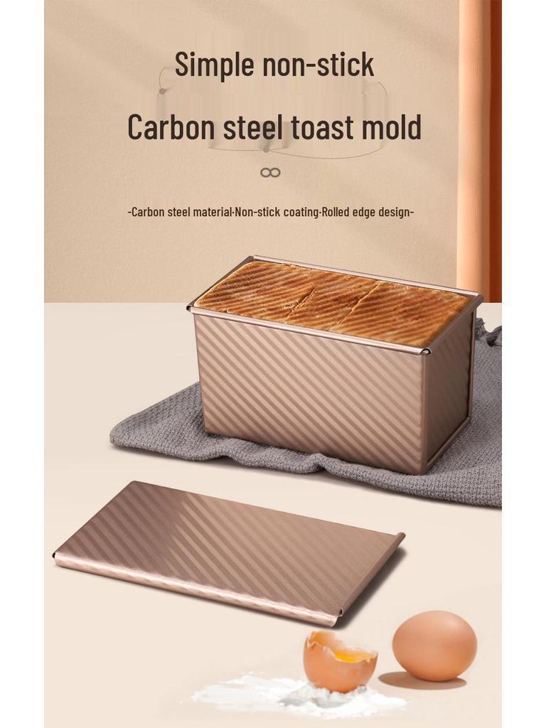 Złota Forma do Chleba i Ciasta z Blachy Węglowej z Pokrywką