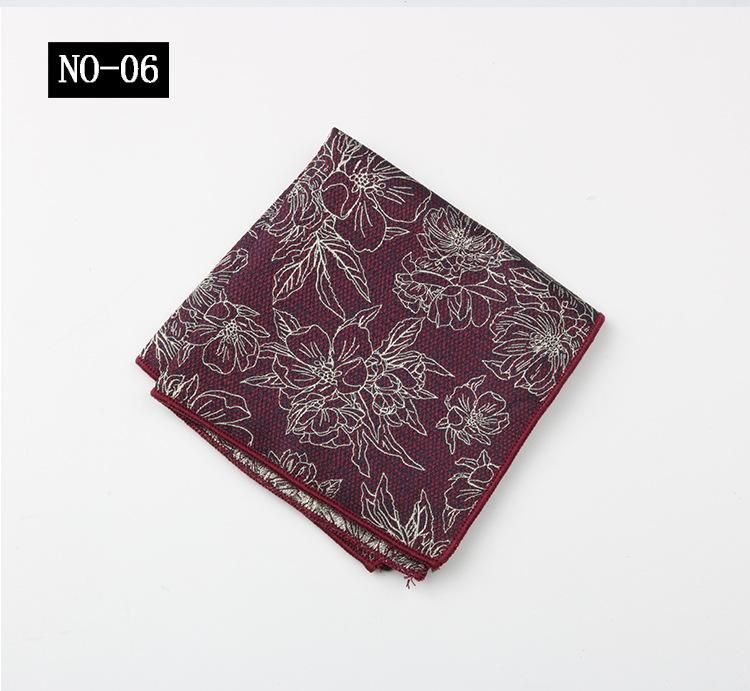 Pattern Chest Towel Men'S Suit Gentleman Wedding Red High-End High-Density Small Square Towel Handkerchief Banquet Host Pocket Towel