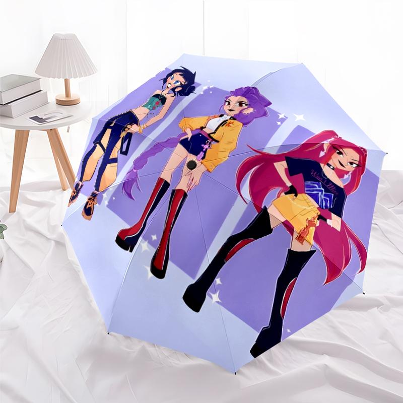 1pc KPop Demon Hunters6 Umbrella, Sun Protection, And UV Shielding. It Has Eight Sturdy Ribs for Outdoor Use And Perfect Gift