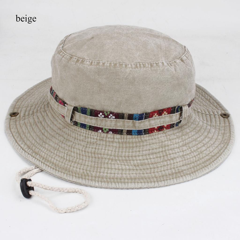 Spring and Summer Men's Bucket Hat Cotton Washed Foldable Shade Hats Casual Outdoor Camping Hat Hiking Hats