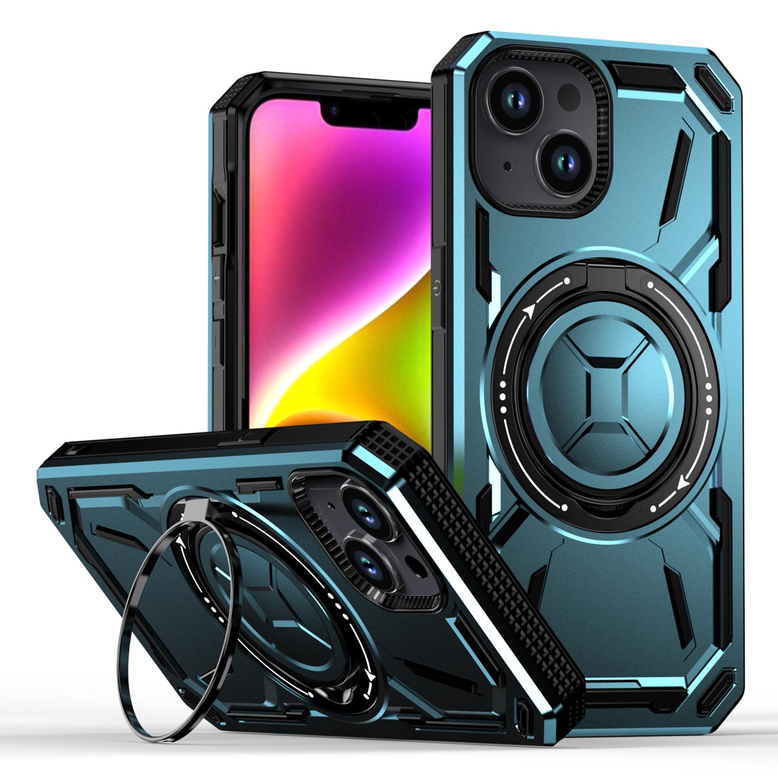 

Чехол для iPhone 15 с подставкой из ТПУ+ПК, совместимый с MagSafe Baby Blue