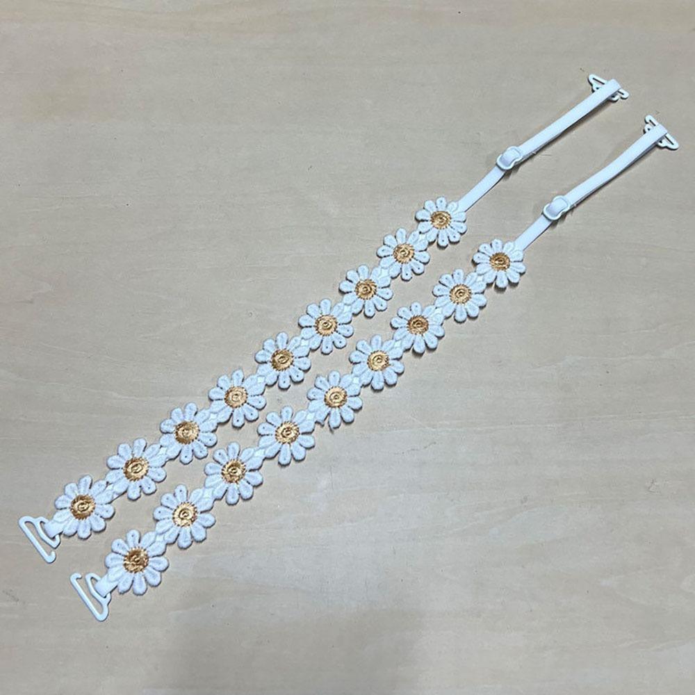 

1 пара эластичных цветочных бретелей для бюстгальтера, противоскользящие плечевые лямки, лямки с цветком ромашки для бюстгальтера без бретелей Color 10