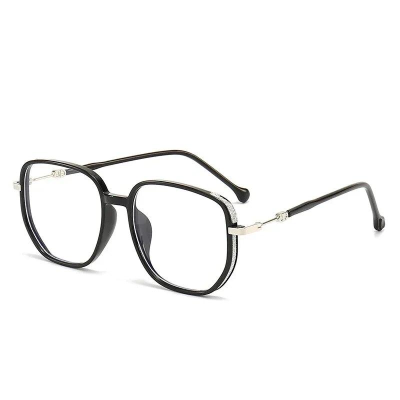 Vintage Square Glitter Frame Anti-blue Glasses Women Fashion Optical Eyewear Eyeglasses