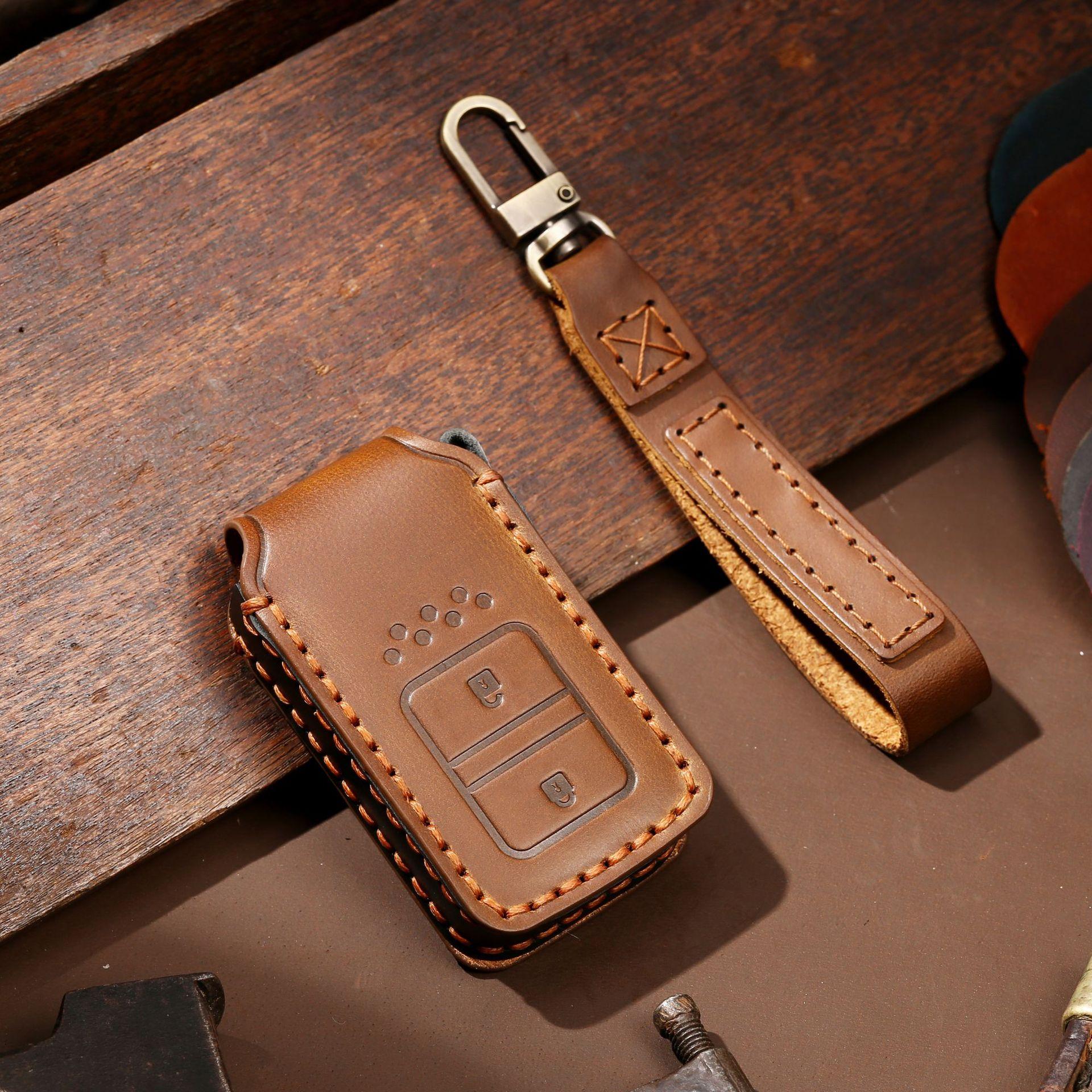 

Car Key Cover Is Suitable For Honda Key Cover Civic Accord Handmade Leather Key Cover