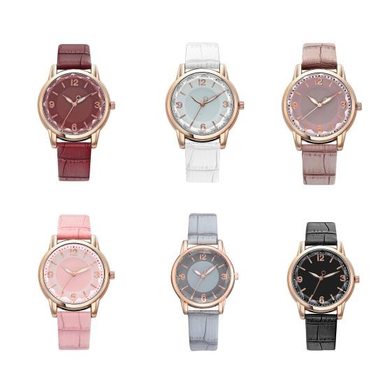 Einfaches Damenarmband Zierliche Uhr Elegante Analoge Quarz Uhr Luxus Damen Verstellbares Lederarmband Armbanduhr Gut ablesbar für den täglichen Weg zur Arbeit Prüfung