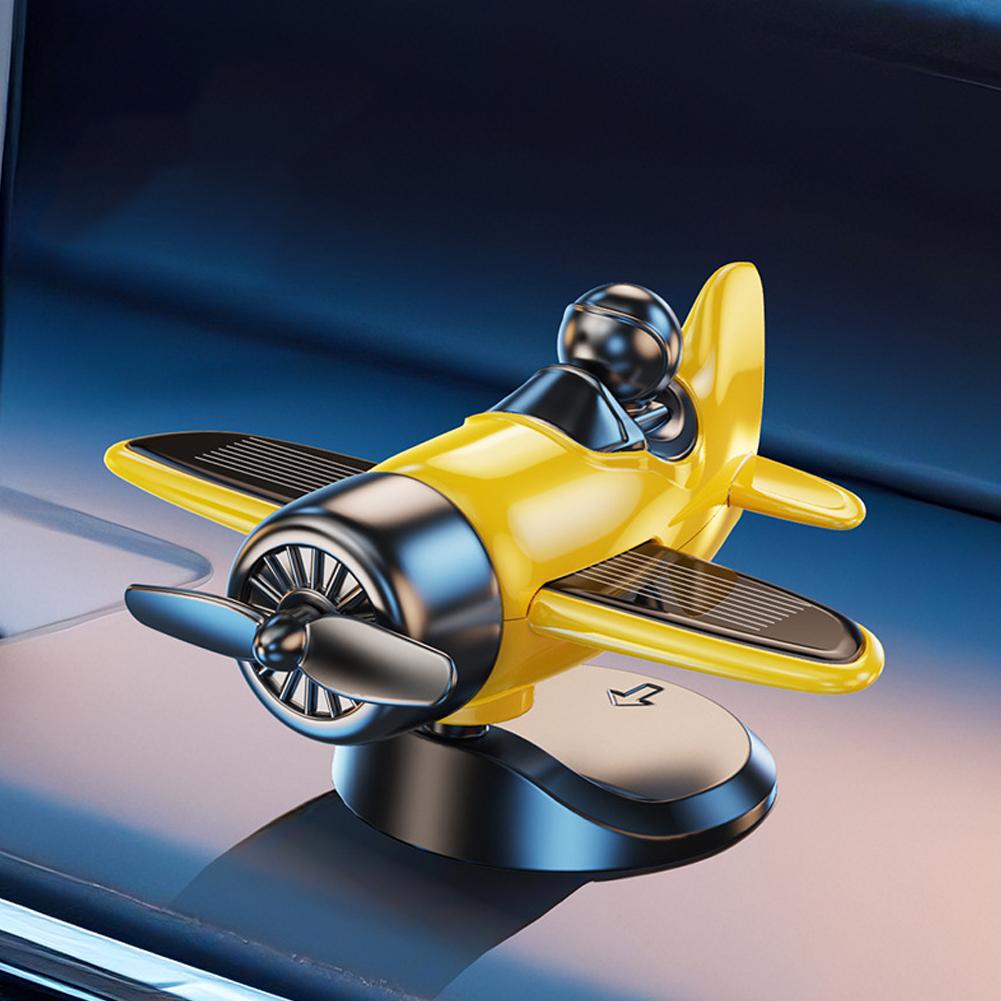 Creative Aircraft Ornament Solar Energy Powered Rotating Propeller Airplane Ornaments Car Interior Decoration Accessories