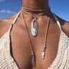 Retro Teardrop-Shaped Geometric U-Shaped Pendant Necklace for Women Personalized Fashion Temperament Charm Chain Party Jewelry