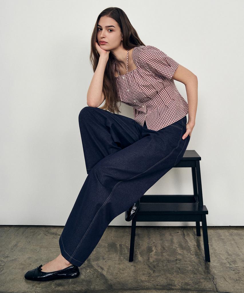 Laneonkyulleoseu Denim-Like Wide Pants_Navy