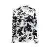 Women's Fashion Elegant V-Neck Open Lapel Long Sleeve Floral Printed Shirt