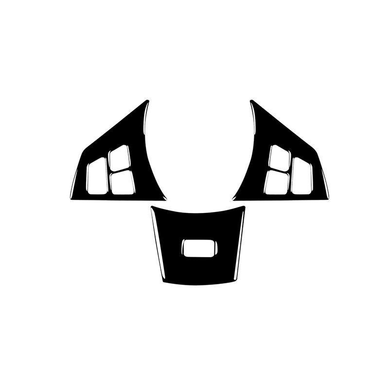 For BMW 6 Series M6 E63 E64 2004 2005 2006 2007 2008 2009-10 3pcs Car Interior Soft PVC Plastic Steering Wheel Button Cover Trim