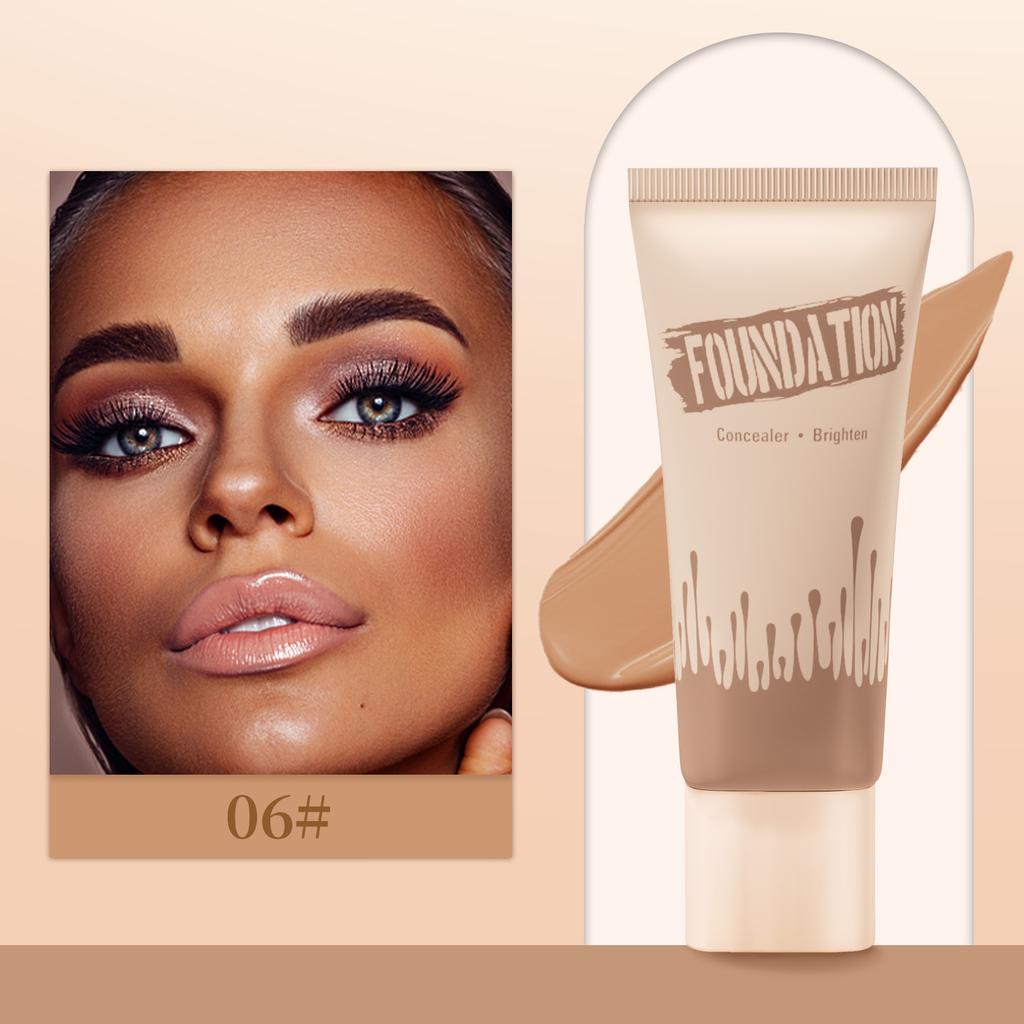 Full Coverage Foundation, Matte Finish Oil-control Liquid Foundation, Covering Blemishes and Dark Spot, Concealer Cream