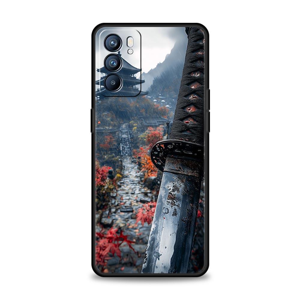 Samurai Hannya Mask Ghost Case For Oppo Reno13 Reno12 Reno11 F Reno10 Pro A54 5G Find X5 A53 A52 A9 A17 4G A79 A80 A98 Cover