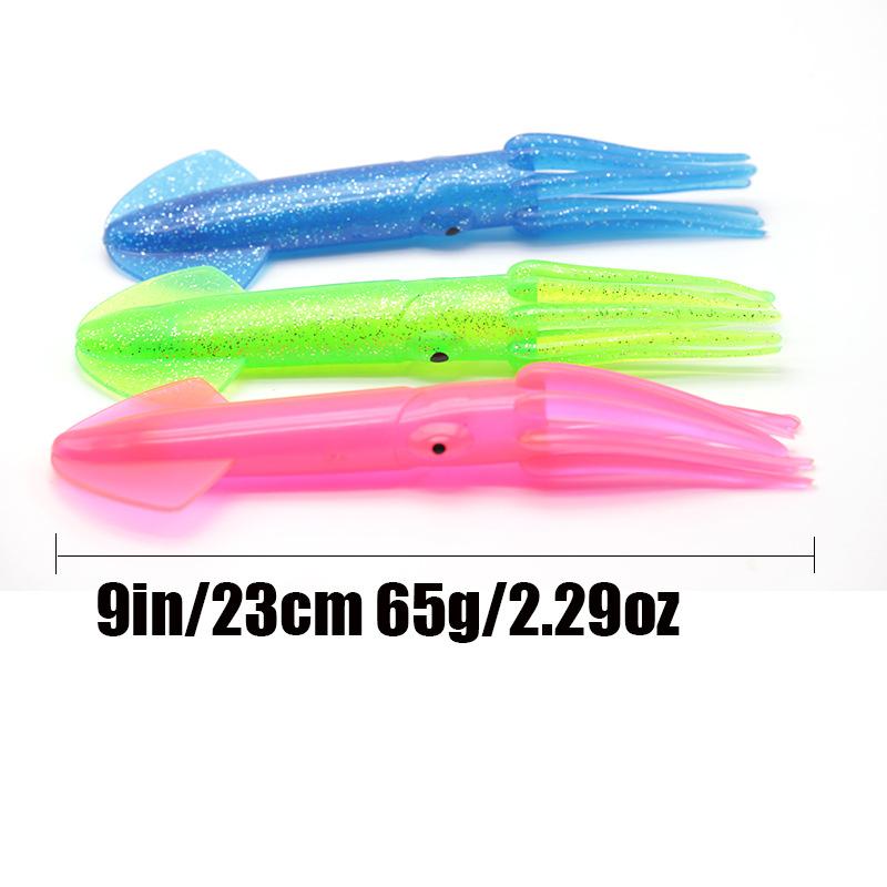 1Pc 23Cm65G Colorful Squid Skirts Soft Rubber Octopus Lures Octopus Fishing Lure Pesca Trolling Saltwater Bait For Tuna