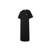 Puma Downtown Drawstring Waist Pocket Round Neck Pullover Sports Casual Short Sleeve Dress Women dress Black 531693-01