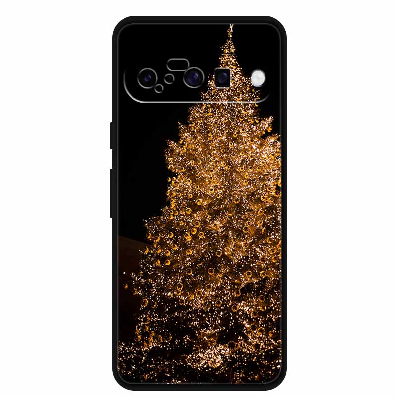 Christmas Phone Cases For Google Pixel 10 Case Silicone Soft Black Cover Christmas Tree for Pixel 10 Pro / 10 Pro XL Back Cover