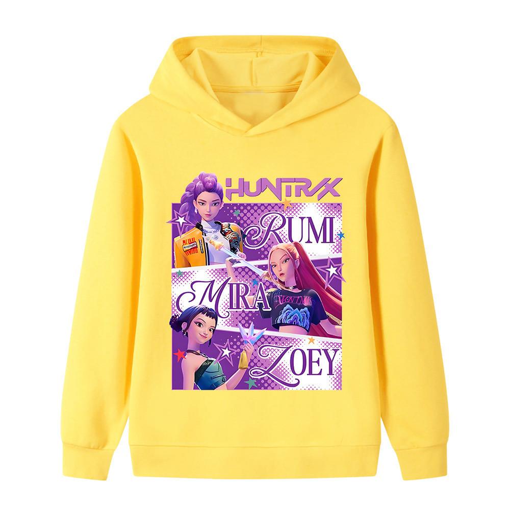 B1199 Kids Boys Girls Kpop Rumi Zoey Mira Print Long Sleeves Hoodie
