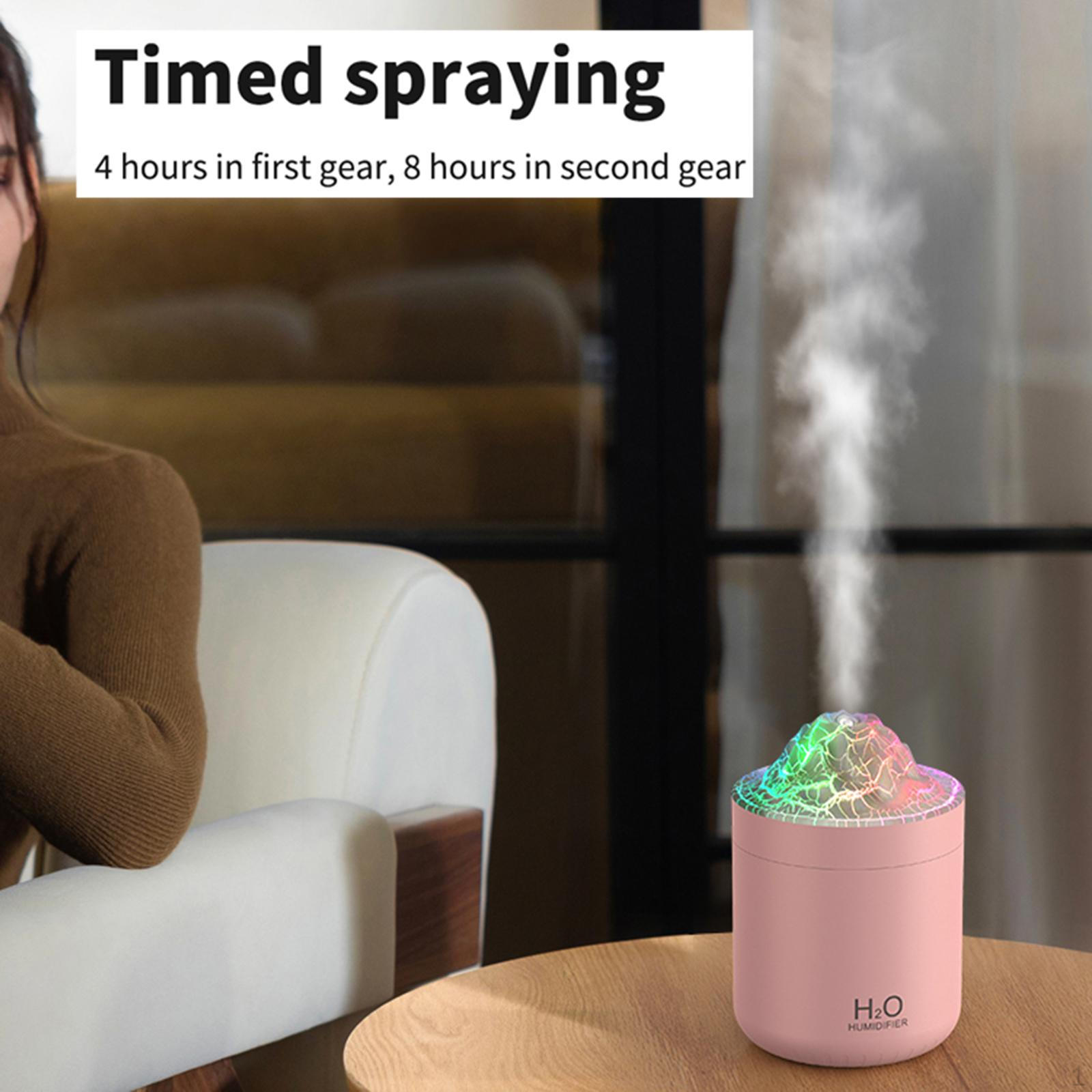 

Компактный увлажнитель воздуха объемом 500 мл с цветной подсветкой для офиса и дома розовый