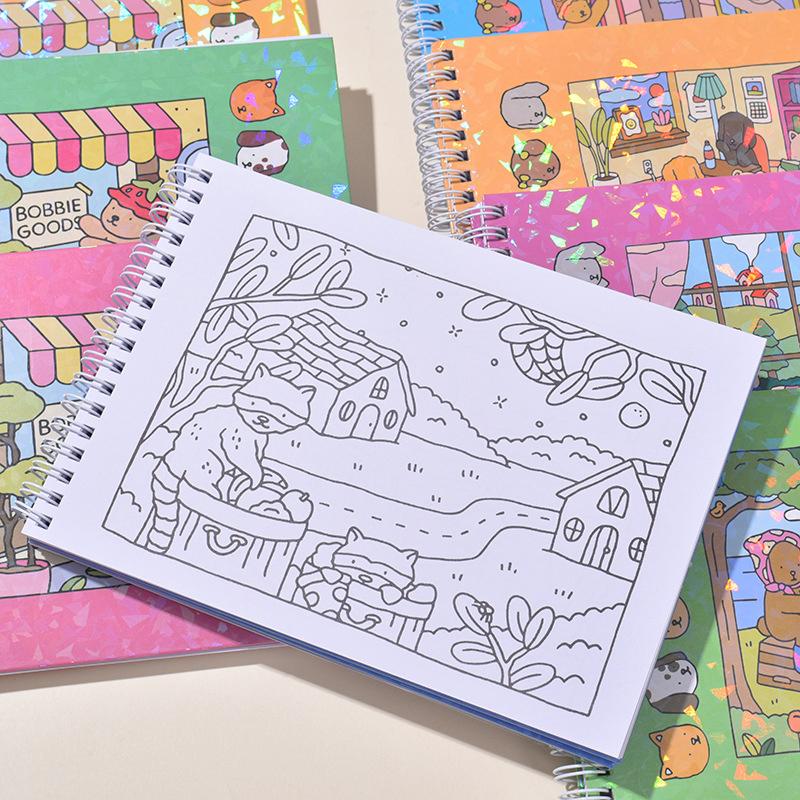 Creative Interesting Coloring Book Kids Cute Animal Theme Graffiti Painting Book Bobbie Goods Coloring Book