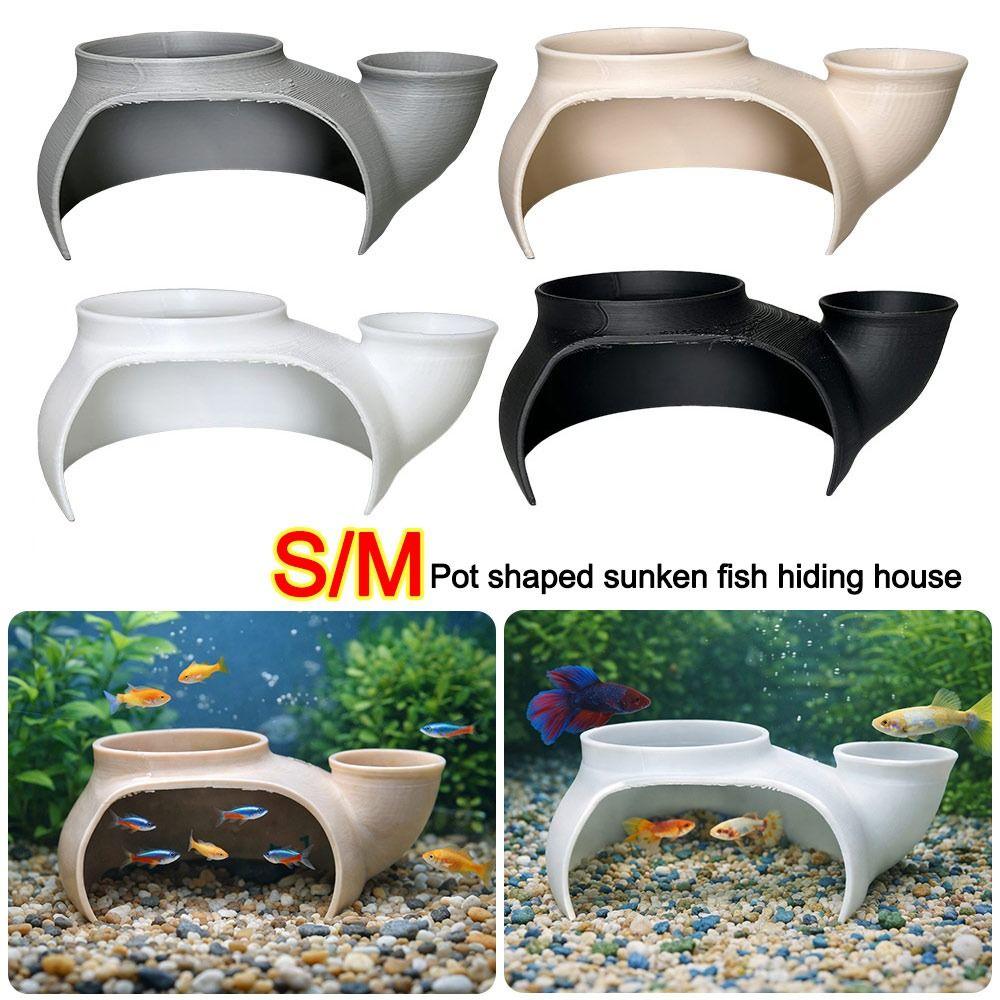 Under Gravel Tunnel Aquarium Decoration Cave Pot-shaped Aquarium Accessories