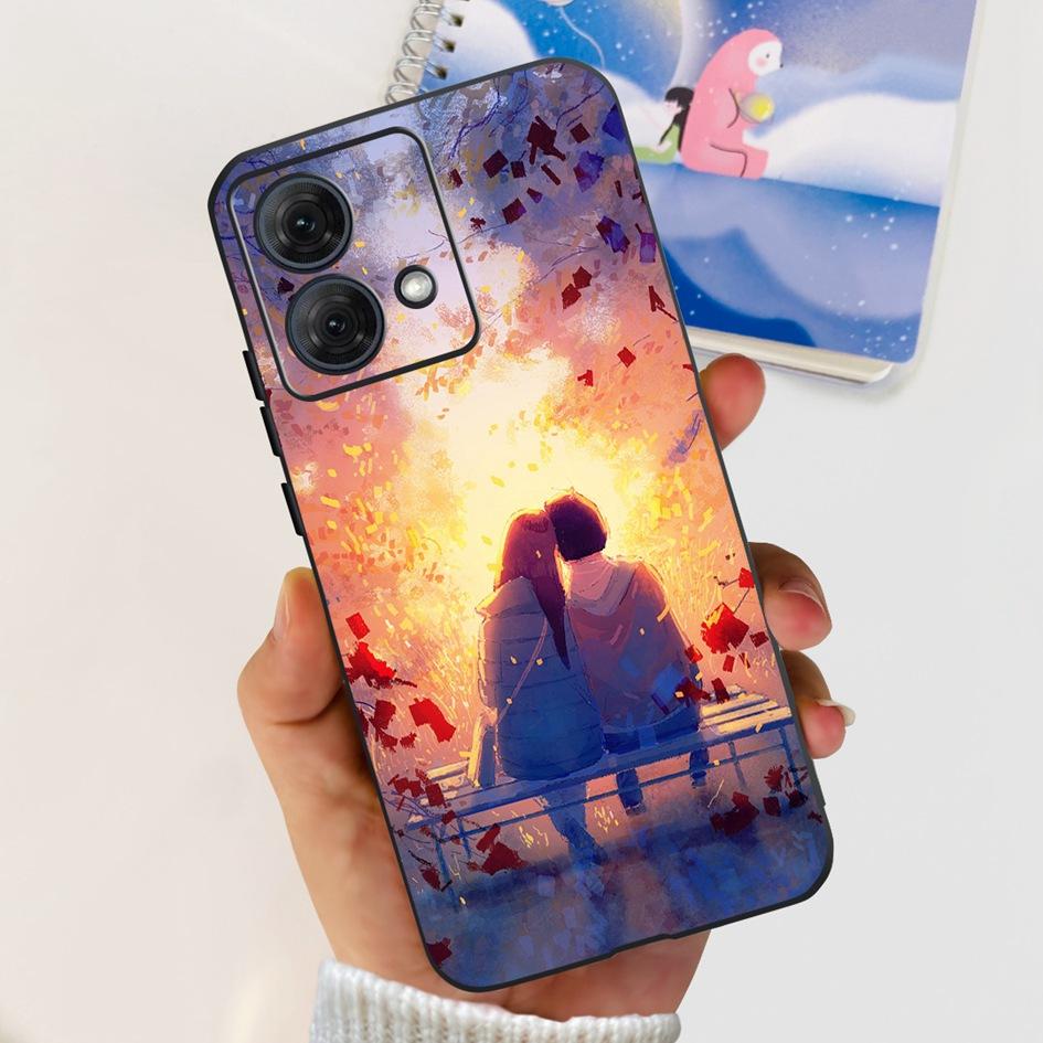 For Motorola Moto G84 5G Case 2023 New Stylish Butterfly Cat Slim Black Silicone Soft TPU Phone Cover For Moto G84 5G G 84 Coque
