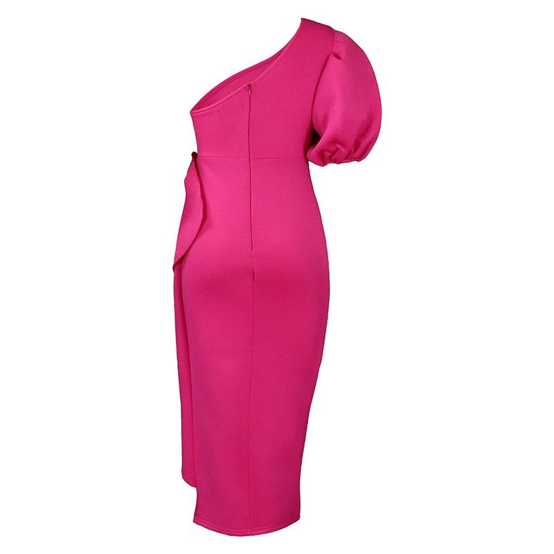 Collar Split Ruffled Dress Sexy Women's Dress Fashion Clothing Diagonal