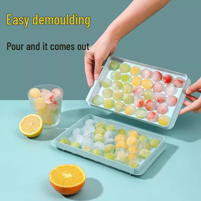Food Grade Ice Ball Mold - Round Plastic Ice Cube Tray for Homemade Ice
