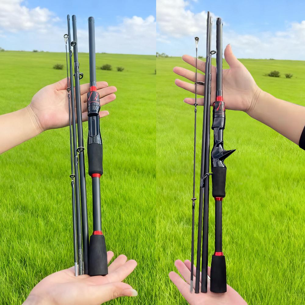 Carbon fiber fishing rod 1.8m 2.1m 5 Speed Casting 4 Speed Spinning Rod Ultralight Carbon Fiber Fishing Rod for Freshwater Travel