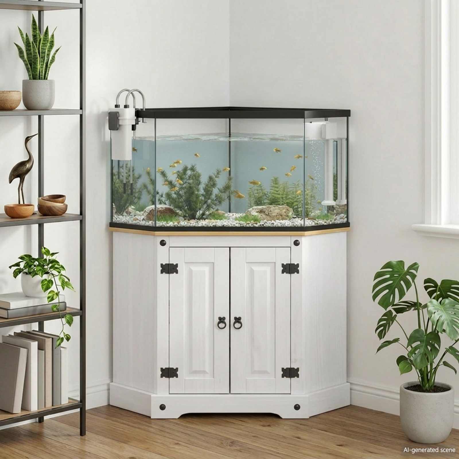 Aquarium Unterschrank CORONA Weiß 70 x 70 x 73 cm 300 kg