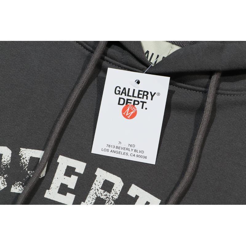 Mens Hooded Sweatshirt Vintage Distressed Letter Print Casual Loose Fit Streetwear