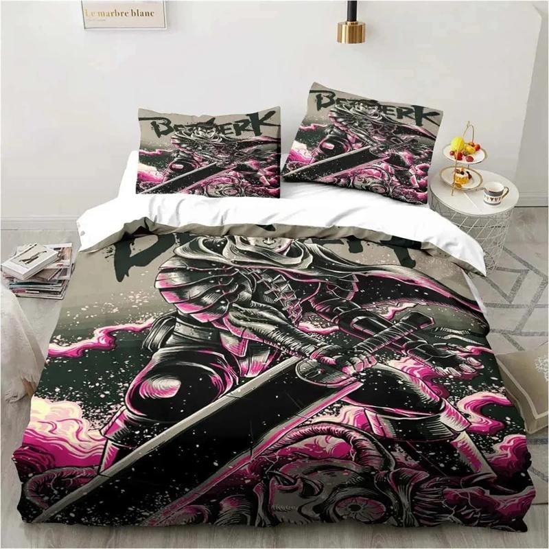 Fashion 3D Printed Anime Berserk King Twin Double Child Bedding Set Microfiber or Polyester Duvet Cover Set Home Textiles