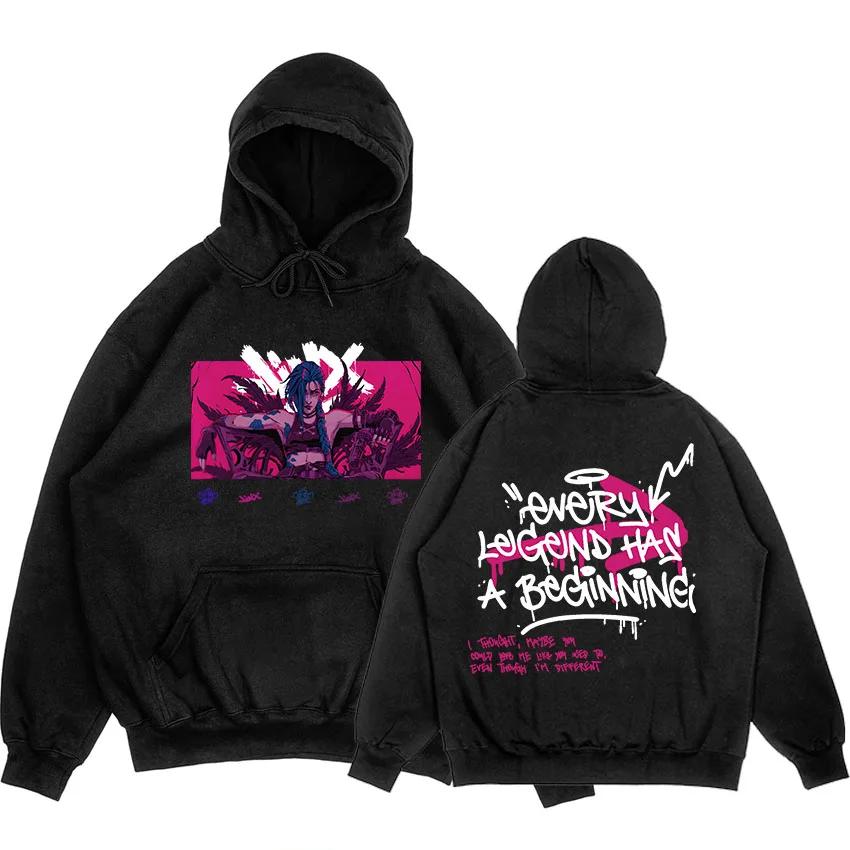 Arcane Jinx Boom Monkey Hoodies Long Sleeve Men Women Sweatshirts Video Game Fashion Printing Pullovers Moletom Masculino Unisex