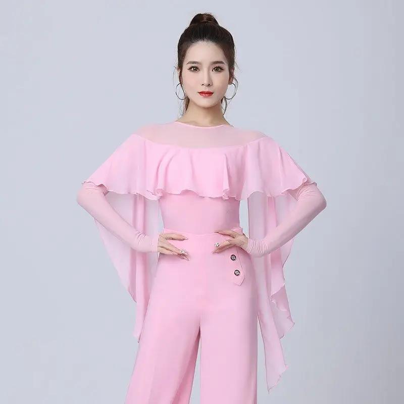 Sexy Latin Dance Women Performance Ballroom Evening Dresses Leotard Clothes Waltz Samba Tango Blouse Practice Costumes