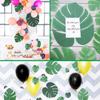 Palm Leaves Artificial Tropical Monstera Plant Fake Leaves Safari Birthday Decorations,Jungle Theme Party Supplies,Faux Green