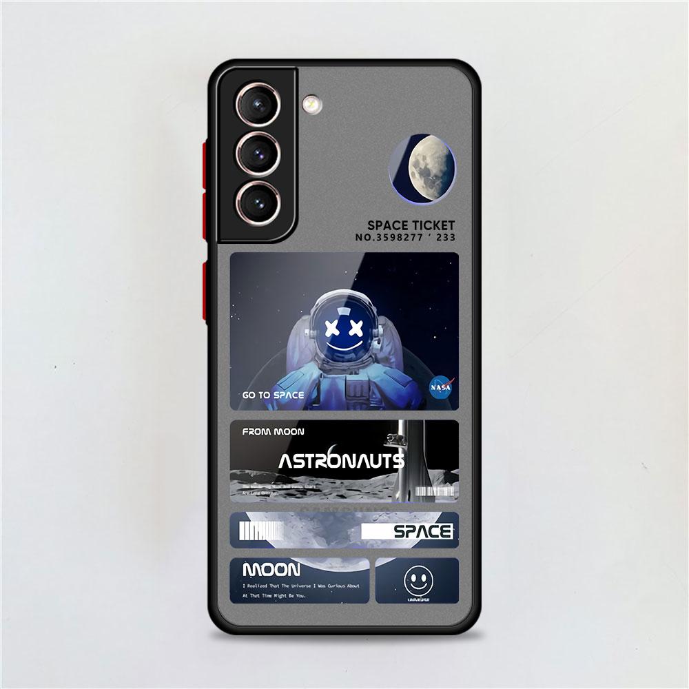 Husă Mată Drăguță Astronaut Planetă Pentru Samsung Galaxy S22 S20 S21 FE S10 S9 Plus S8 Capa Note 20 Ultra 10 Lite Fundas Telefon