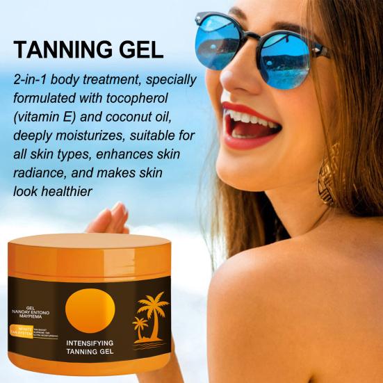 

Natural Tanning Accelerator Cream Gel 150ml Intensive Tanning Gel for Sunbeds Outdoor Non-Grease Sun Repair Creamy for All Skin Types A