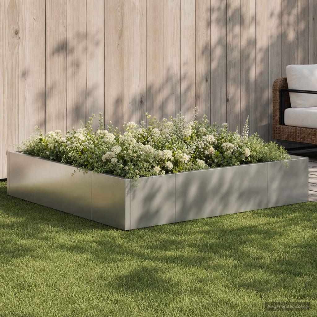 Retaining Wall 8 Pcs 300 X 100 X 30 Cm Stainless Steel Silver